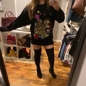 Embroidered Sweater dress